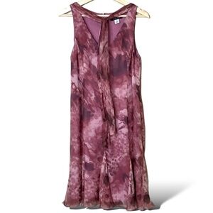 TERI JON by Ricki Freeman 100% Silk Fully Lined Floral Midi Dress MADE IN USA 8